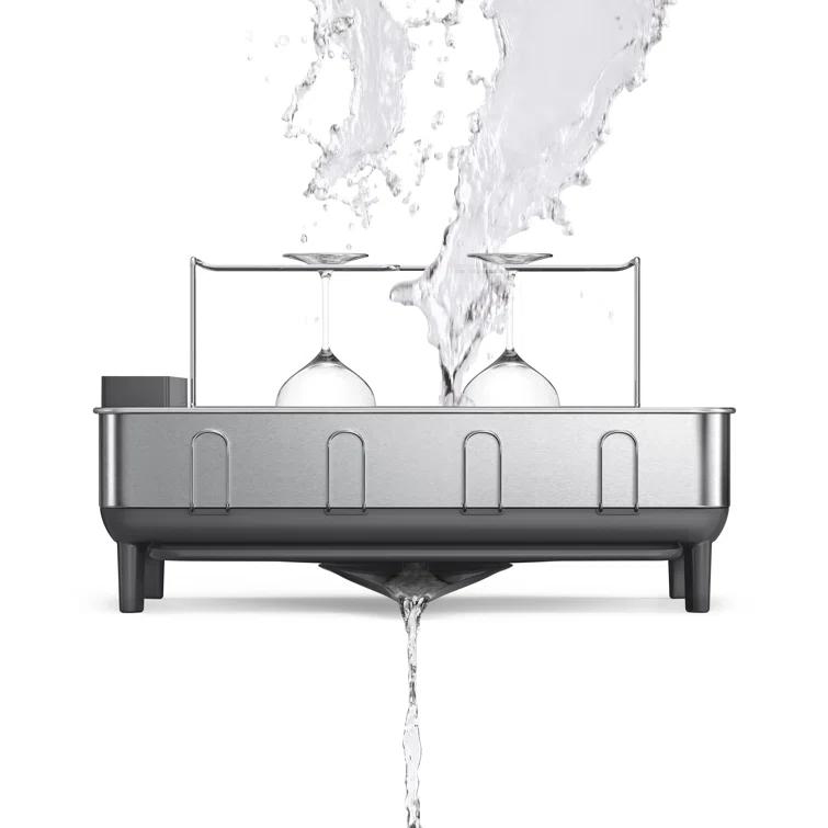 Simplehuman Kitchen Dish Drying Rack, Brushed Stainless Steel