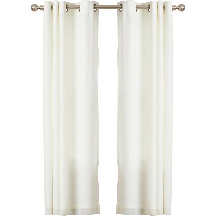 Thermalogic Galion Solid Color Semi-Sheer Thermal Grommet Single Curtain Panel