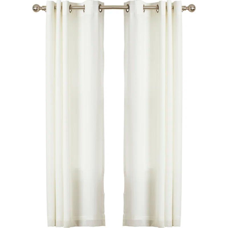 Thermalogic Galion Solid Color Semi-Sheer Thermal Grommet Single Curtain Panel