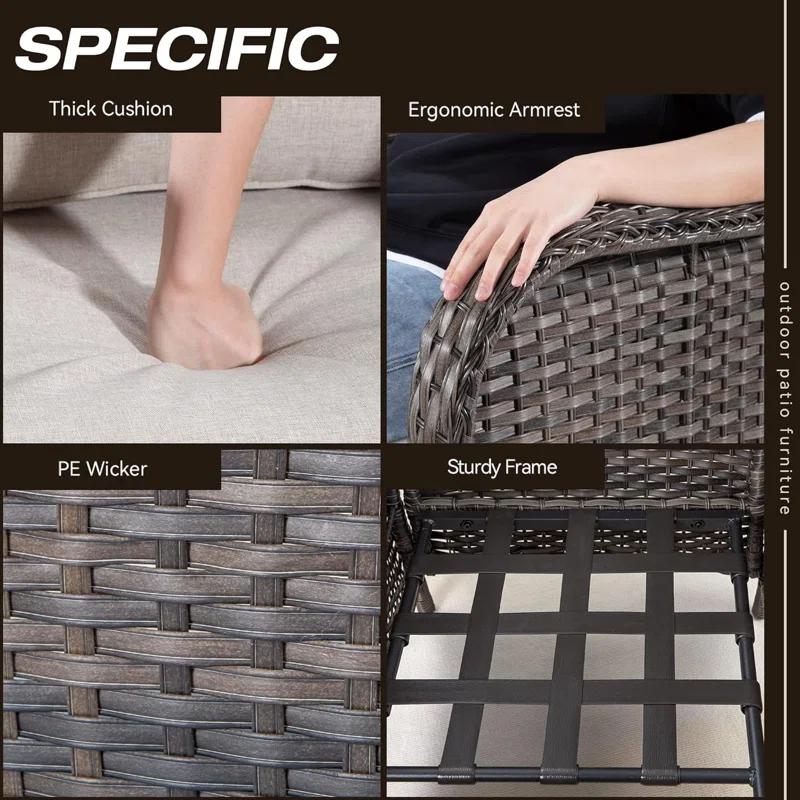 Outdoor Dining Armchair with Cushion