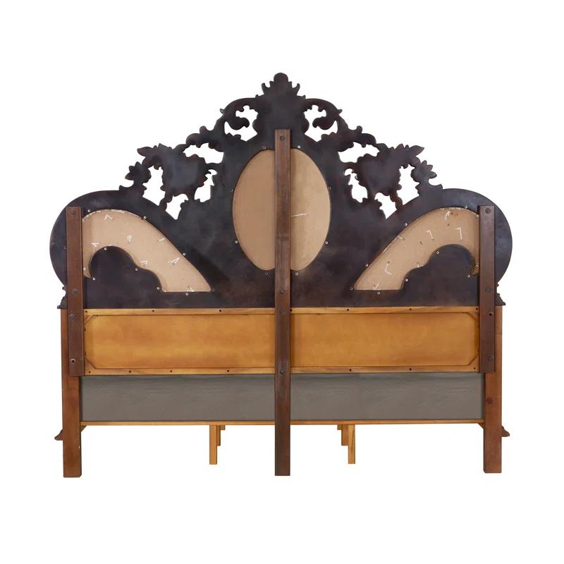 ACME Furniture Devany Upholstered Bed in Cream and Cherry