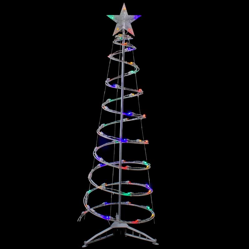 Northlight Seasonal 4ft LED Lighted Spiral Cone Tree Outdoor Christmas Decoration Multi Lights