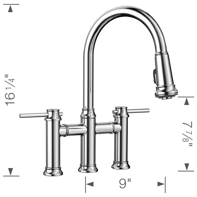 Blanco Empressa Pull-Down Dual-Spray Bridge Faucet 442504