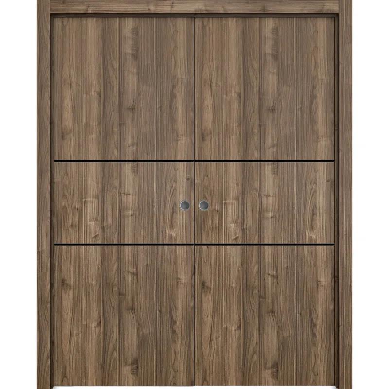 SARTODOORS Solid + Manufactured Wood Paneled French Doors