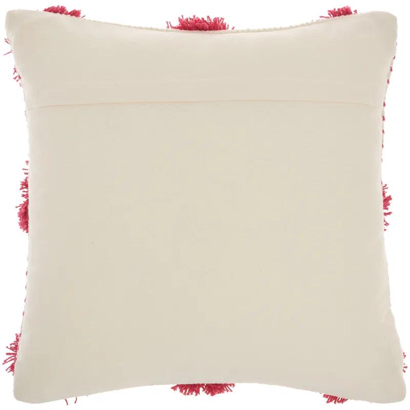 Pom-poms Cotton Reversible Throw Pillow