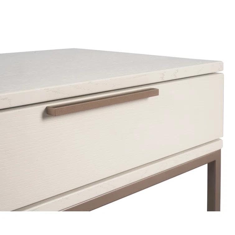 Transitional Rebel 23.5" Cream Oak Wood 1-Drawer Nightstand