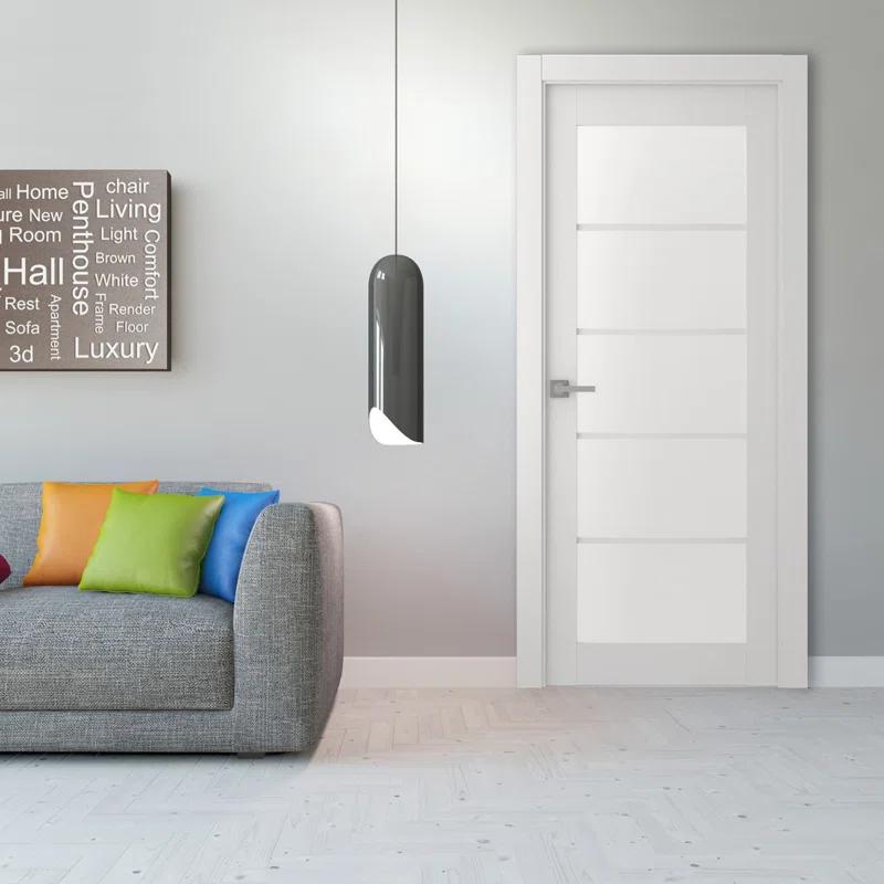 Belldinni Smart Pro 5 Lite Paneled Manufactured Wood and Glass Prefinished Standard Door SLab