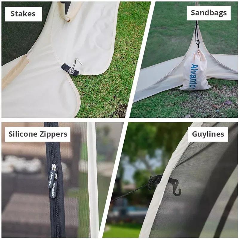 EighteenTek Fiberglass Patio Gazebo Pop Up with Screen Room Tents