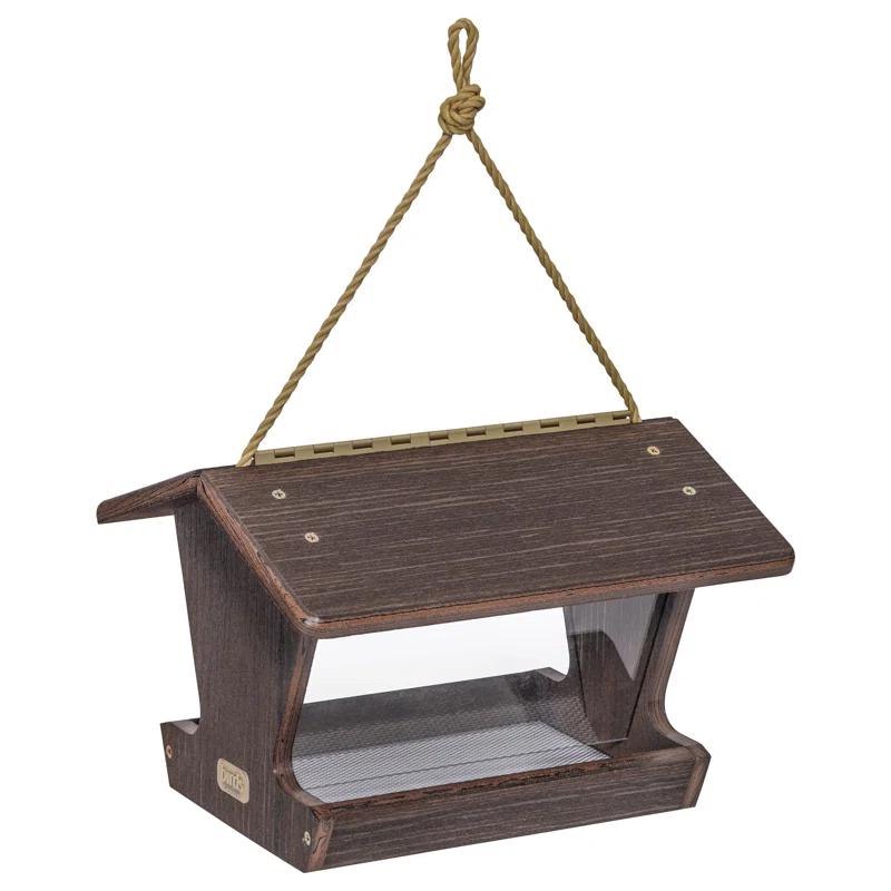 Birds Choice Hopper Bird Feeder Spruce Creek Collection in Brazilian Walnut Recycled Plastic