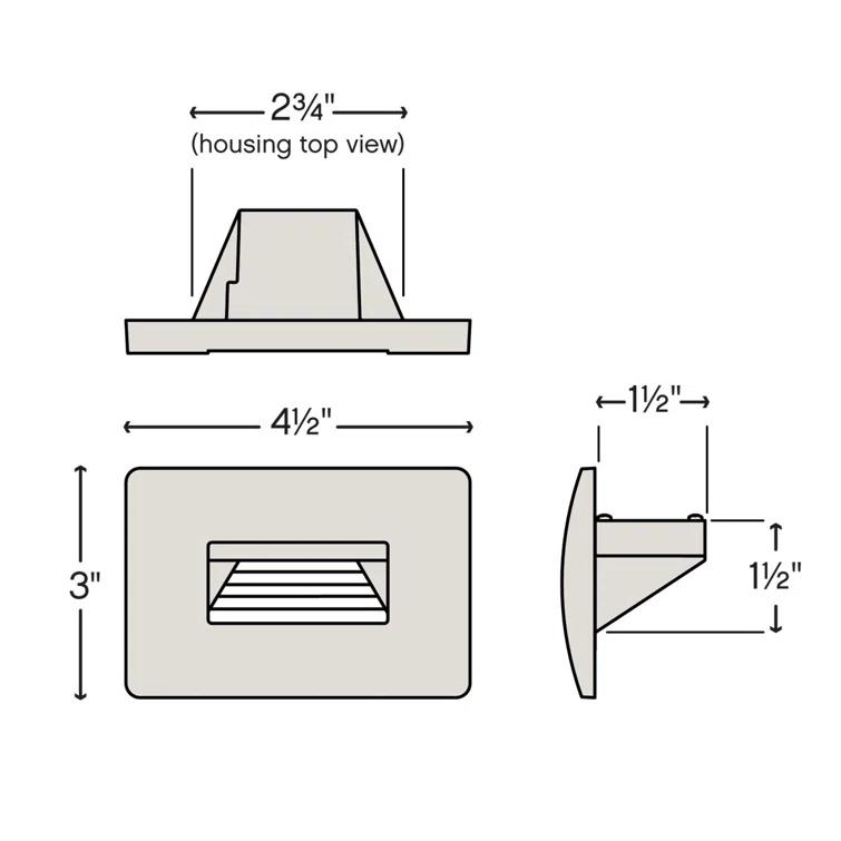 Luna Horizontal 120v 2700K Integrated LED Step Light