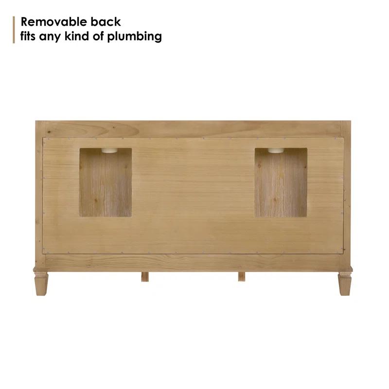 Altair Solana 59.2" Double Bathroom Vanity Base Only in Weathered Fir
