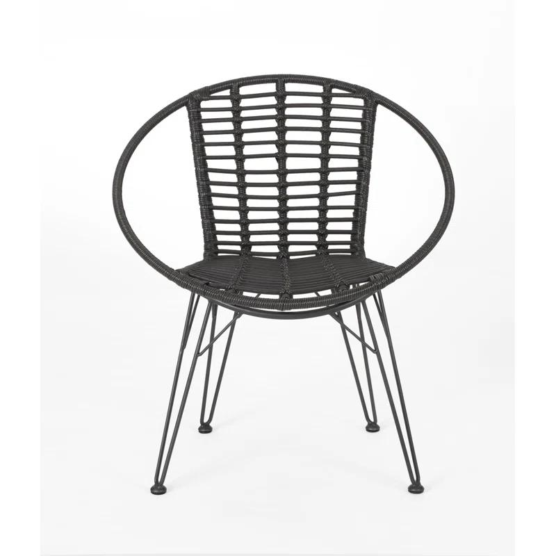George Oliver Durham Polyethylene (PE) Wicker Wicker Outdoor Dining Side Chair (Set of 2)