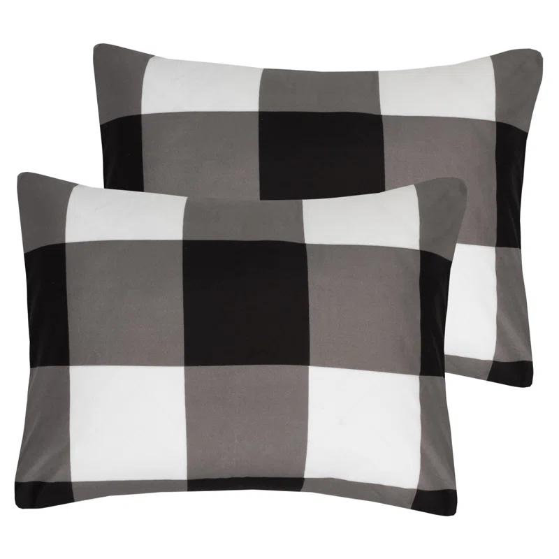 Sweet Home Collection 4 Piece Buffalo Plaid Printed Comforter, Shams & Throw Pillow Set