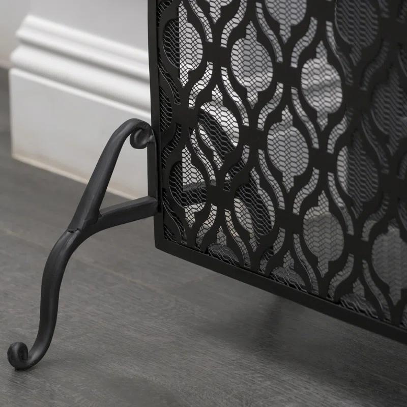 Fleur De Lis Living Tennison 1 Panel Iron Fireplace Screen