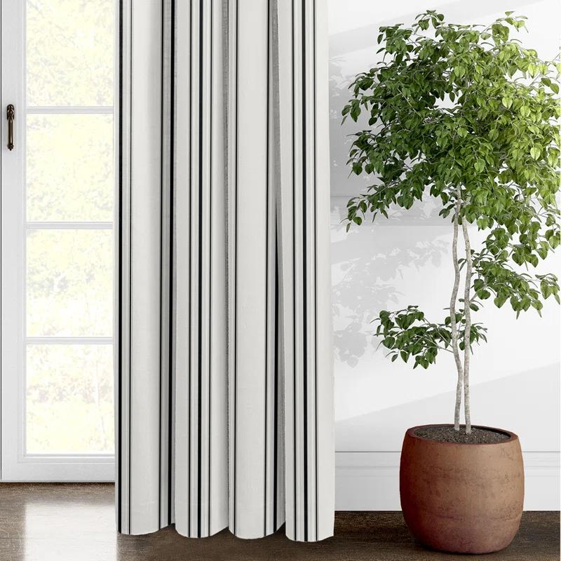 6ix Tailors Fine Linens August Stripe Rod Pocket Drapery Panels - Pair