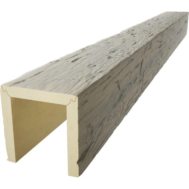 Ekena Millwork Hand Hewn Timberthane Faux Wood 3-Sided Ceiling Beam (U-beam)