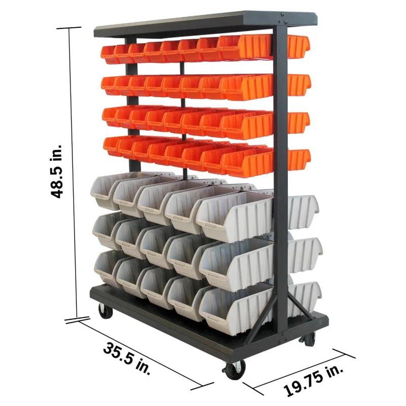 TRINITY Dual-Sided Mobile Bin Rack (35.5 in. W x 48.5 in. H x 19.75 in. D) & Reviews | Wayfair