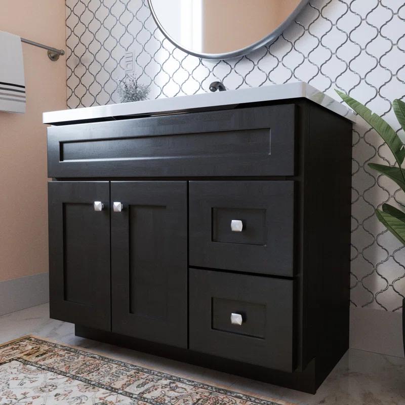 Design House Brookings 36 Inch Bathroom Vanity, Ready to Assemble, Solid Wood, Sherwin Williams – Design House, 587097