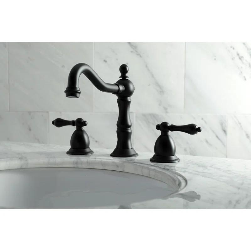 Kingston Brass KS1970AL Kingston Brass Heritage Two-Handle 3-Hole Deck Mount Widespread Bathroom Faucet with Brass Pop-Up Drain