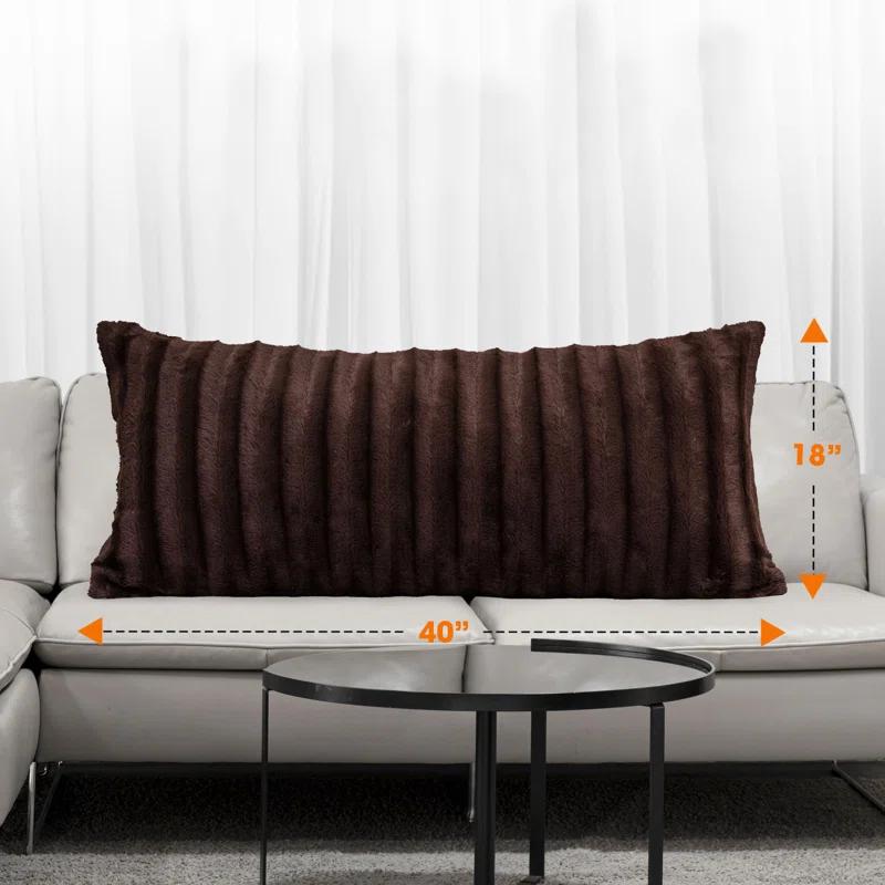 Cheer Collection Faux Fur Throw Pillow