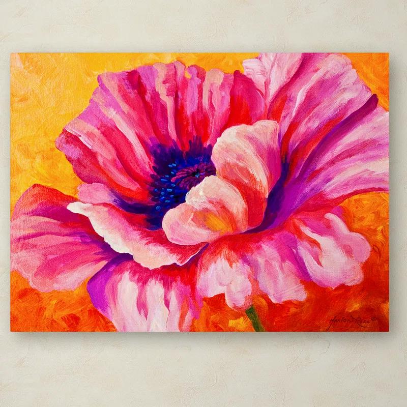 Trademark Fine Art Marion Rose " Pink Poppy " by Marion Rose Painting Print