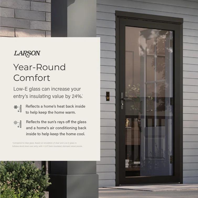 LARSON Platinum Interchangeable Full Glass Storm Door with Low-E (handle sold separately)