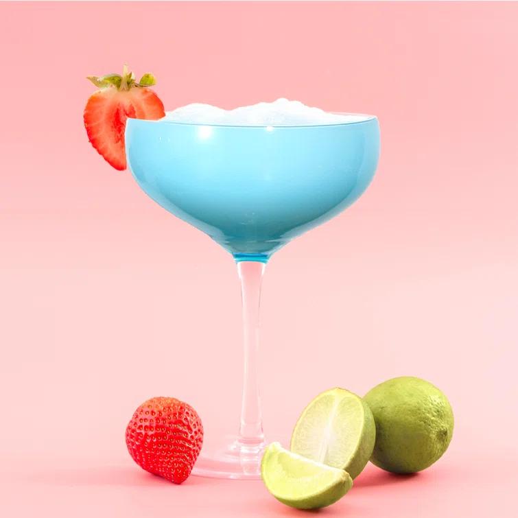 TABLE 12 TDA Series Table 12 5.8-ounce Mini Coupe Cocktail Glasses, Glass Cups Set Of 4, Champagne Glasses In Assorted Colors