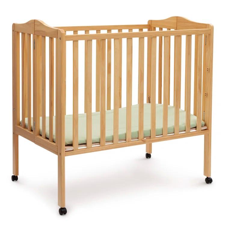 Delta Children Folding Mini Portable Crib with Mattress