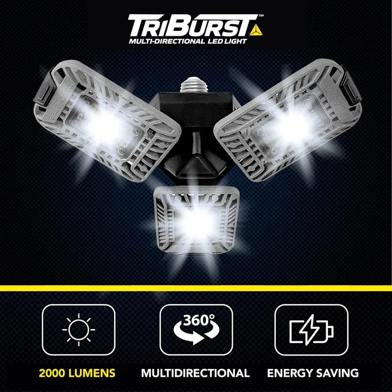 Bell + Howell Bell+Howell Triburst Multi-Directional 2000 Lumens Light, Screws Onto Any Standard Light Socket