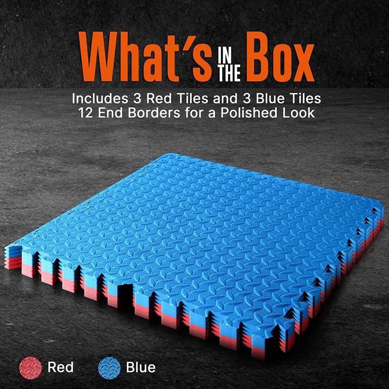 SereneLife Thick Puzzle Exercise Mat, EVA Foam Interlocking Tiles Protective Flooring for Gym Equipment and Cushion (Set of 6)