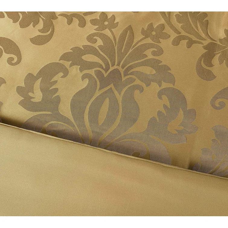 Chezmoi Collection Royale Jacquard Floral 7 Piece Comforter Set