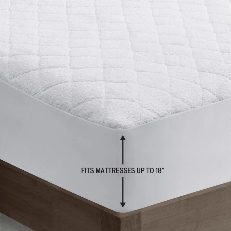 Woolrich Woolrich Electric Heated Sherpa White Mattress Pad Twin XL