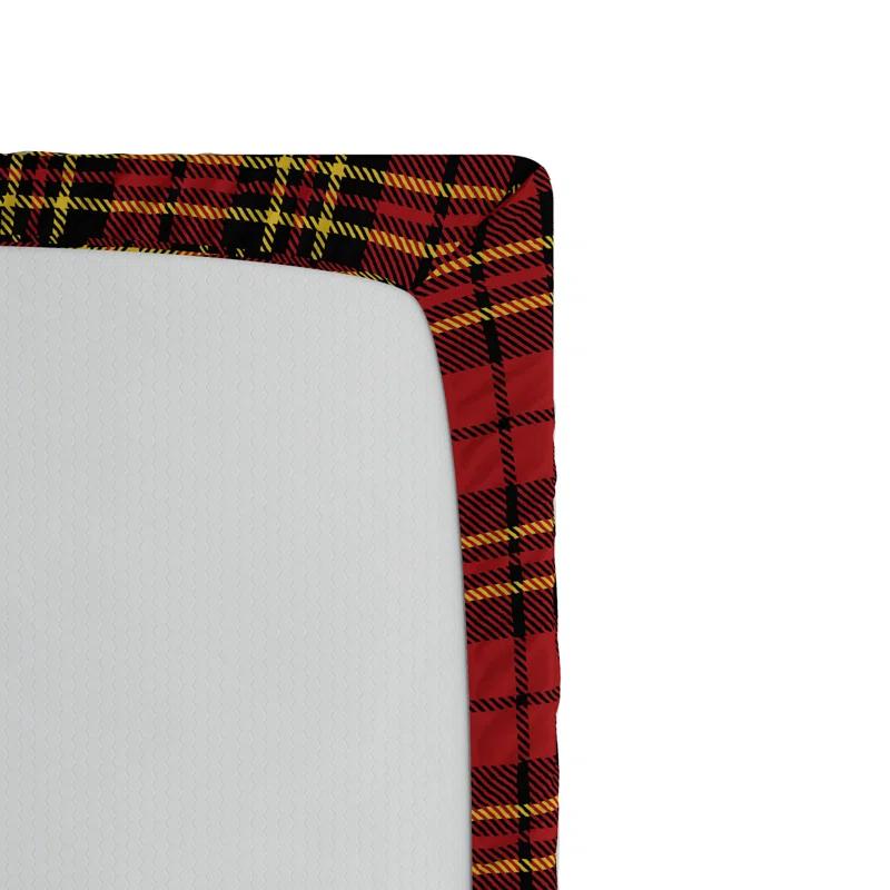Ambesonne Microfiber Plaid Fitted Sheet