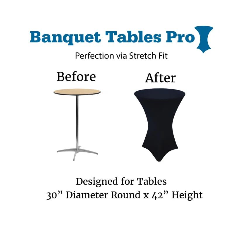 Banquet Tables Pro Bulk 10 Pack Case 30 Round X 42 Height Highboy Stretch Spandex Table Covers White | Wayfair