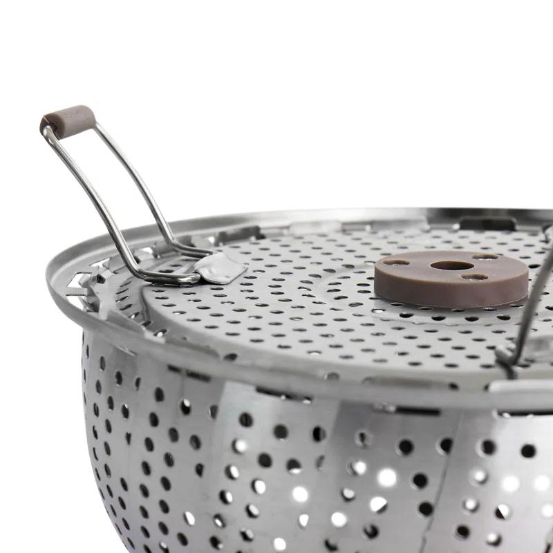 Martha Stewart Martha Stewart Stainless Steel Folding Steamer Insert With Handle In Taupe