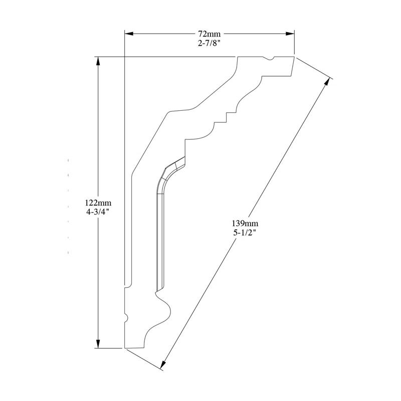 Orac Decor 4-3/4 in x 2-7/8 in x 78-3/4 in Primed White High Density Polyurethane Crown Moulding