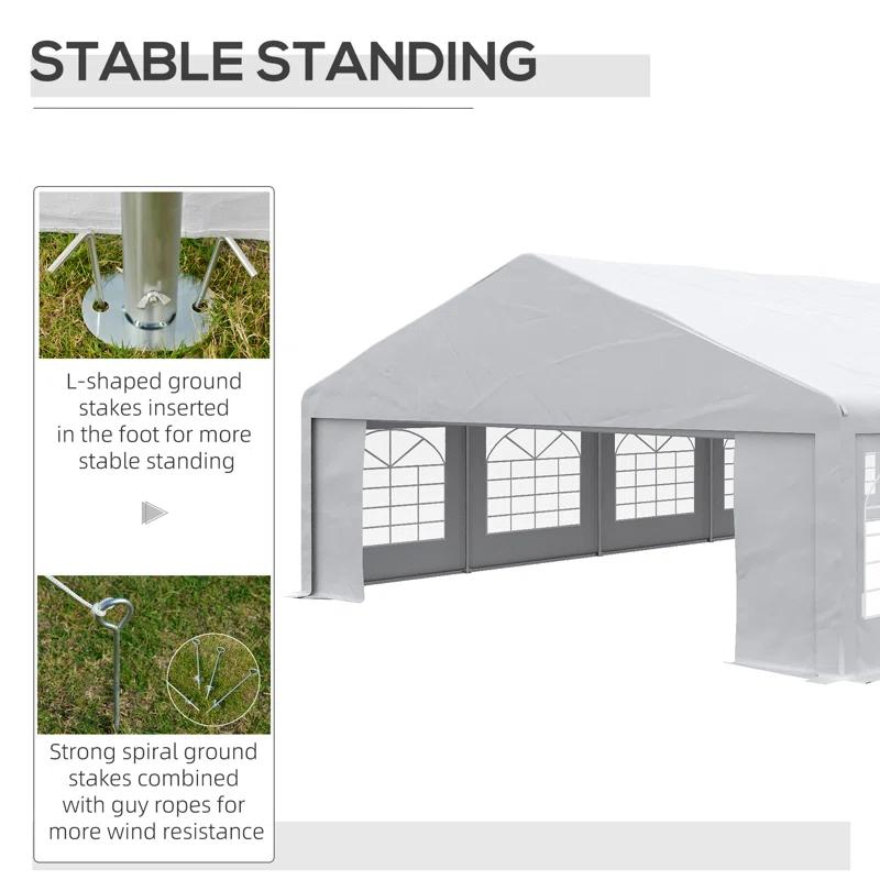 Outsunny 39 Ft. W x 23 Ft. D Steel Canopy