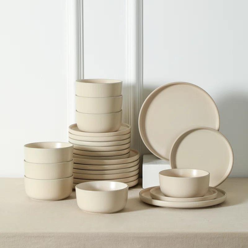 Earth & Clay Amber 24-Piece Dinnerware Set Stoneware