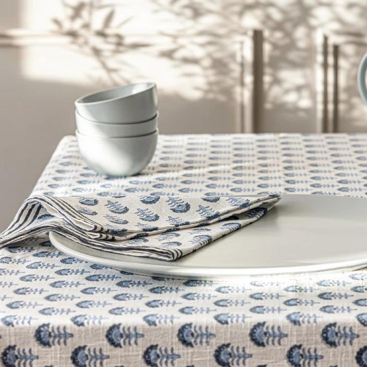 over&back Hand-Blocked Tablecloth