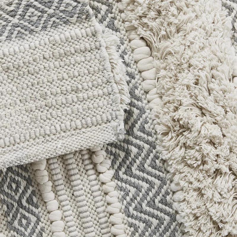 INK+IVY Asher Cotton Blend Bath Rug with Non-Slip Backing