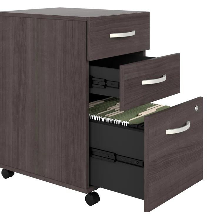 Bush Business Furniture Studio C Executive Office Desk with Mobile File Cabinet