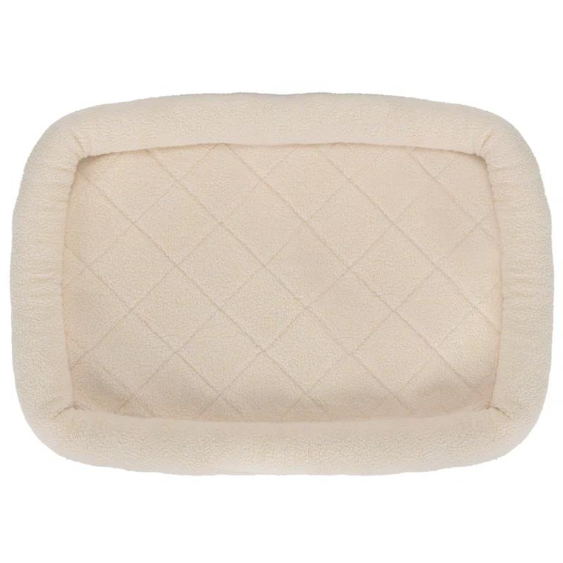FurHaven Faux Lambswool Crate Bolster Pet Bed
