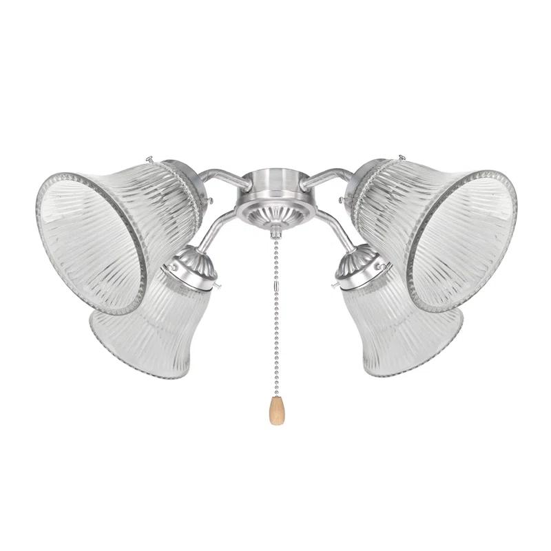 Aspen Creative Corporation 4.5'' H Glass Bell Ceiling Fan Fitter Shade (Set of 4)