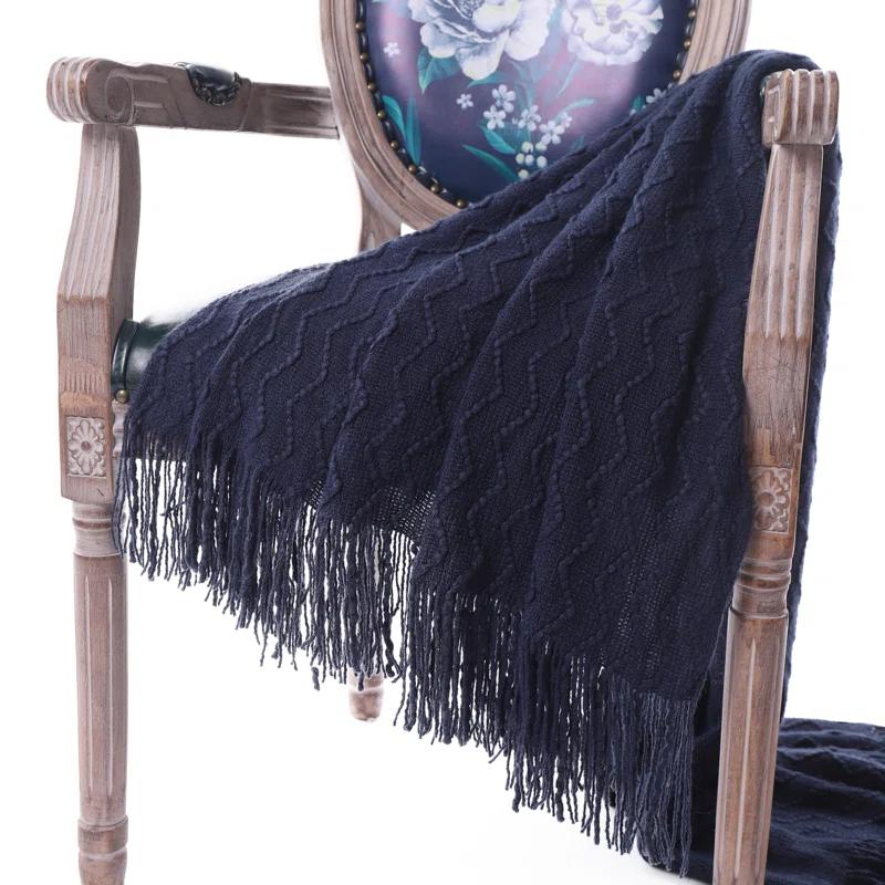 Battilo Home Throw Blanket for Couch, Textured Soft Throw Blankets, Decorative Knitted Blanket for Home Living Room Decor, 50"x60"