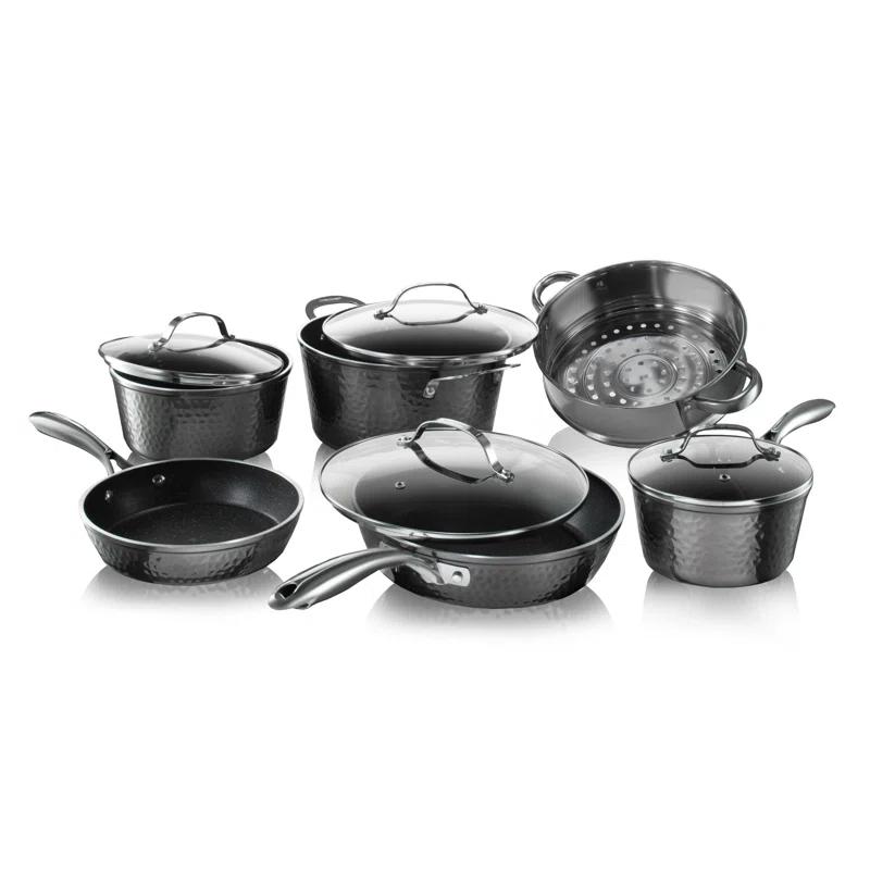 Granitestone Granitestone Hammered 10 Piece Aluminum Nonstick Cookware Set with Stay Cool Handles, Oven & Dishwasher Safe