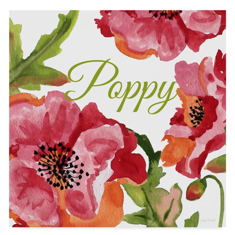 Trademark Fine Art Jean Plout " Poppy Red White " by Jean Plout
