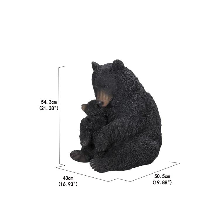 Hi-Line Gift Ltd. Bear Mother and Child Embracing Statue