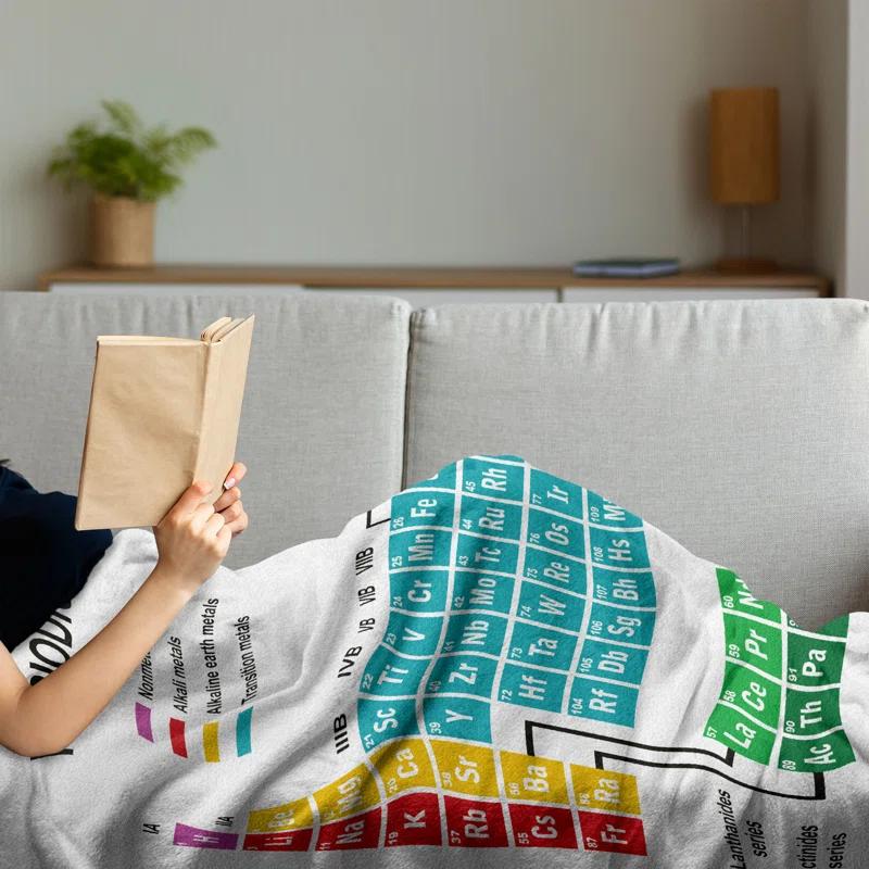 Ambesonne Ambesonne Periodic Table Fleece Throw Blanket Modern Vibrant Multicolor