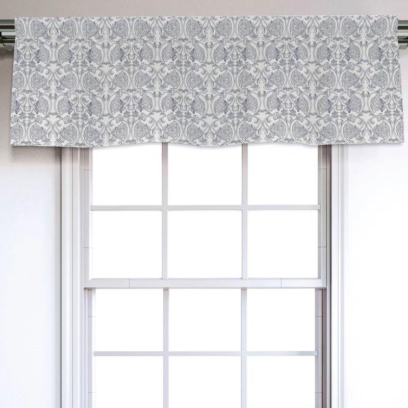 Ambesonne Floral Sateen Ruffled 54'' W Window Valance in