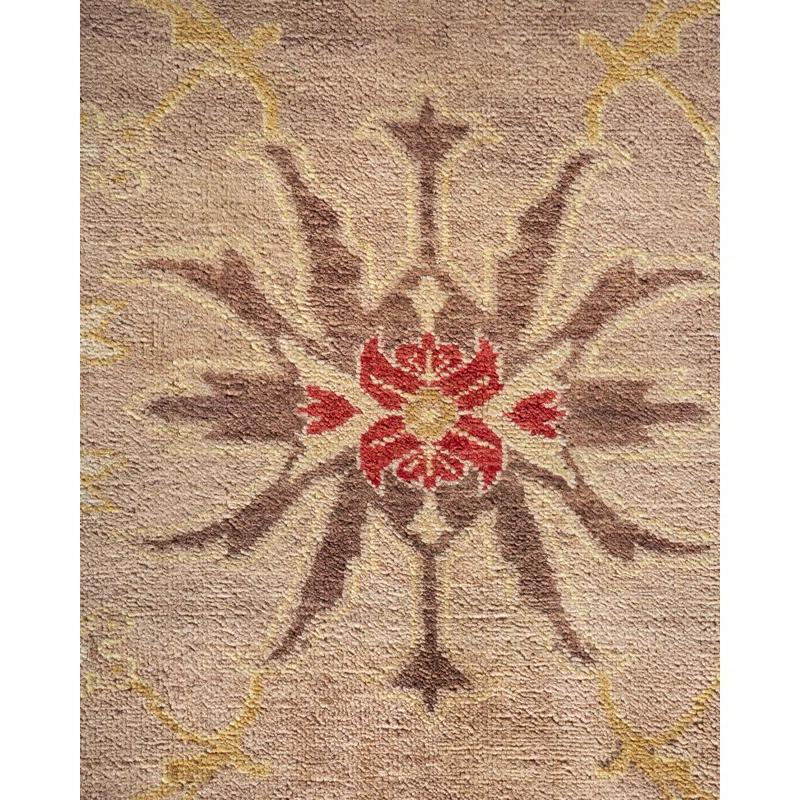 Isabelline Sarria One-of-a-Kind 9' 4" X 12' 2" 2000s Wool Area Rug in Beige